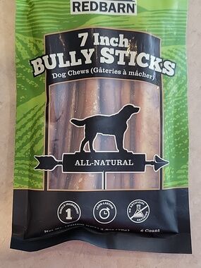 Redbarn Naturals 7 Inch Bully Sticks Dog Treat - 6 Pack NWT